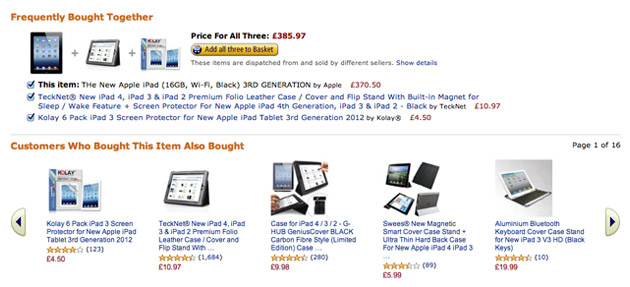 Amazon's 'frequently bought together' recommendations