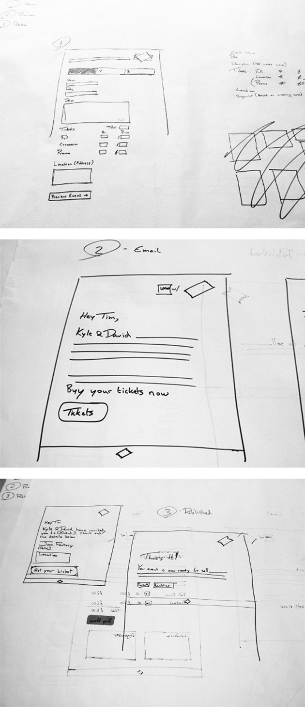 Ticketing App Wireframes